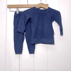 KATE QUINN Bamboo Super Comfy Navy Elastic Joggers Crewneck Matching Set